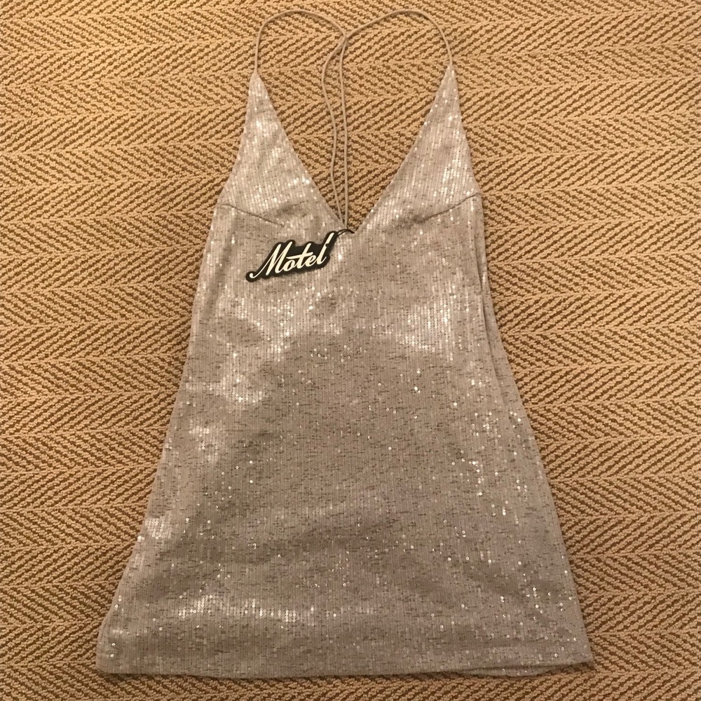 ❌SOLD❌ NWT Motel Rocks Ringo Finn sequin slip dress - Picture 2 of 8